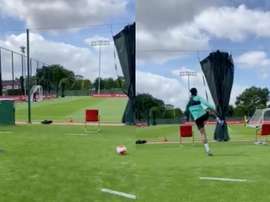 La rete in allenamento di Van Dijk. @LFC