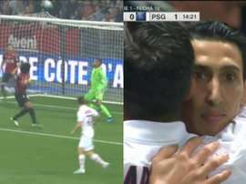 Le PSG s'est mis devant au score par l'intermédiaire de Di Maria. Capture/ESPN
