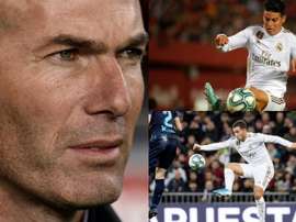 Zidane attende Hazard e James. AFP/EFE