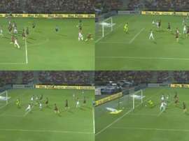 Insólita pared de cabeza para el 0-1. BeSoccer/Capturas