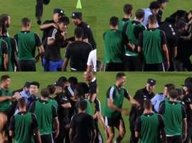 A reação de Cristiano Ronaldo à detenç4ao de um fã. Captura/Goal