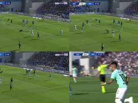 Le 'tourbillon' Lautaro marque au bout de 2 minutes. Capturas/BeInSports