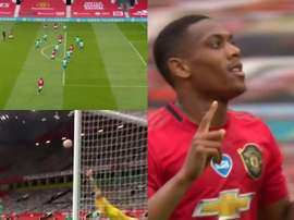Martial made it 3-1. Capturas/DAZN