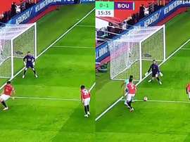 Stanislas put Bounemouth ahead versus Man Utd. Capturas/DAZN