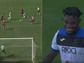 Zapata won the game for Atalanta with a stunner. Montaje/beINSports
