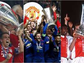 Collage de Manchester United, Ajax Amsterdam et Bayern Munich. BeSoccer