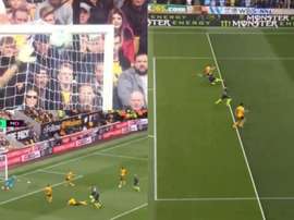 El Wolverhampton-City vivió un minuto loco. Captura/Movistar+