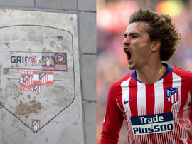 Polaca de Griezmann foi danificada pelos adeptos 'colchoneros'. Dembelismo7/EFE