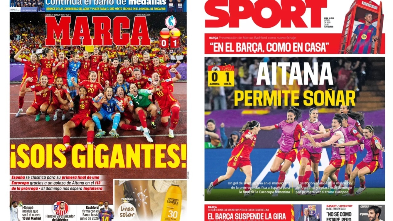 Portadas de la prensa deportiva del 24-07-25