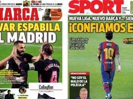 As capas da imprensa esportiva. Marca/Sport