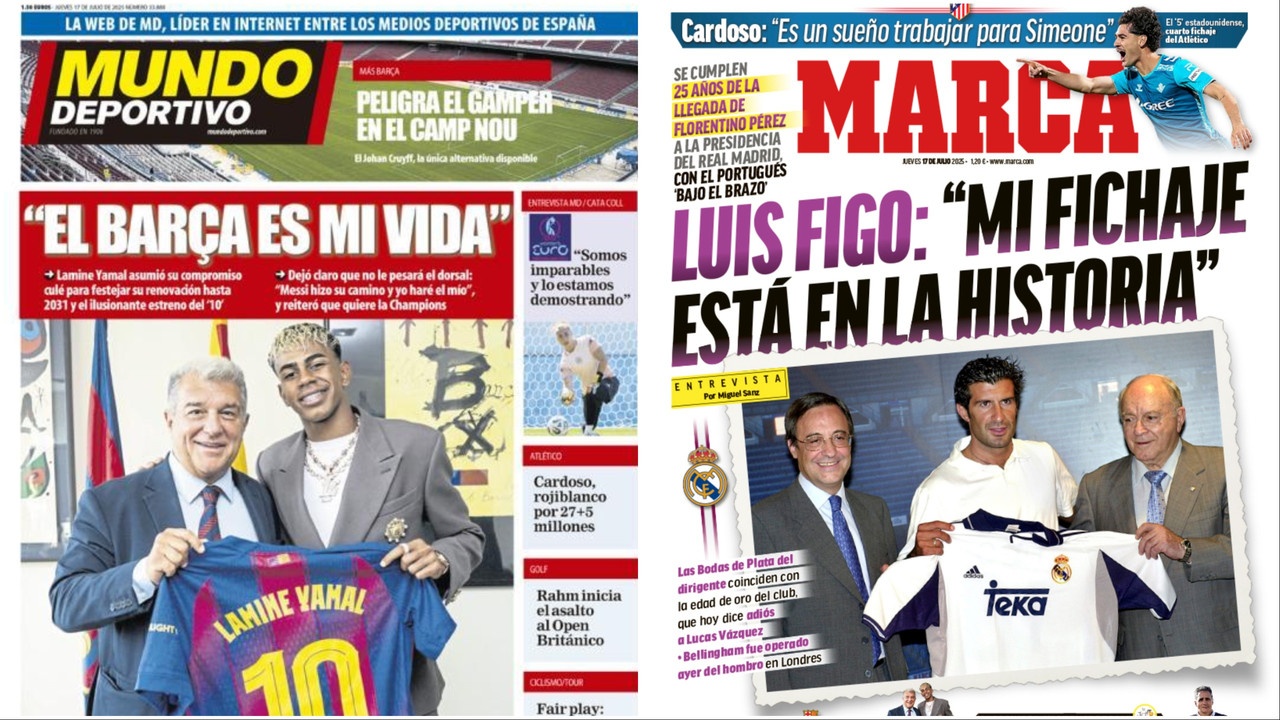 Portadas de la prensa deportiva del 17-07-25