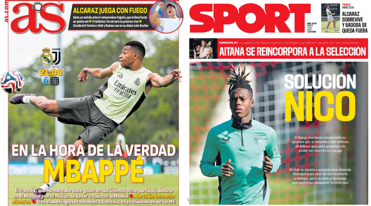 Portadas de la prensa deportiva del 01-07-25