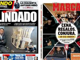Capas do Mundo Deportivo e Marca 05-12-19. Montagem/MD/Marca