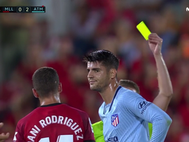 Atletico will appeal against Morata's red card at Mallorca. Captura/Movistar+LaLiga