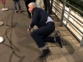 Mourinho chegando ao estádio. cfc_fantv