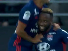 Moussa Dembélé a débloqué son compteur avec Lyon. Capture/OL+