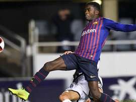Moussa Wagué joueur du FC Barcelone B. FCBarcelone