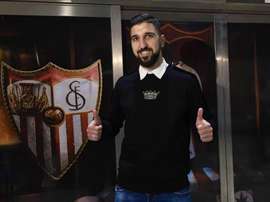 Munas Dabbur, na chegada ao Sevilha. SevillaFC