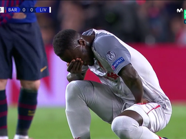 Naby Keita sort sur blessure après 25 minutes de jeu au Camp Nou. Capture/Movistar