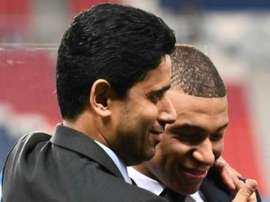 Al Khelaifi is 200% sure Mbappe will stay at PSG this summer. AFP