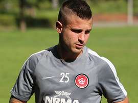 Nicolás Martínez, en un entrenamiento con los Wanderers. WSWanderersFC