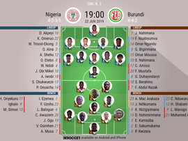 Nigeria v Burundi, Africa Cup of Nations, Group B, 22/06/2019, Official Lineups, BeSoccer