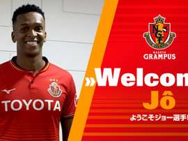 Jô vai jogar no Japão. Twitter/Nagoya Grampus