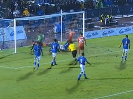 Odriozola bundled the ball in against Melilla. Captura/beINSports