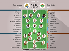 Official Lineups: Real Madrid v Real Betis, La Liga round 38 2018/19. BeSoccer