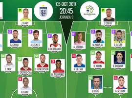 Official lineups for the World Cup qualifier between England and Slovenia. BeSoccer