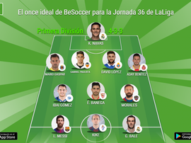 Messi spearheads the attack alongside Bale and Kike. BeSoccer