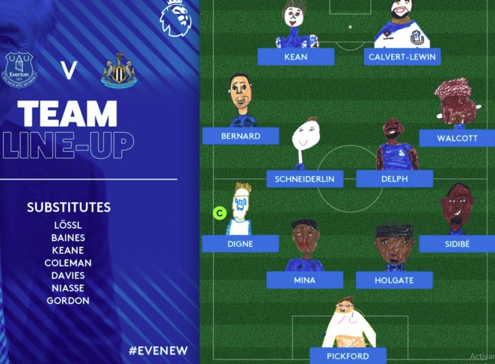 Le onze particulier d Everton en dessin Le onze particulier d Everton en dessin