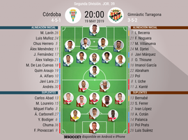 Onces del Córdoba-Nàstic. BeSoccer