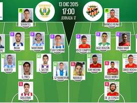 Onces titulares del Leganés-Gimnàstic. BeSoccer