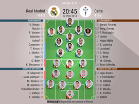 Onzes do Real Madrid-Celta de Vigo, 12-05-18. BeSoccer