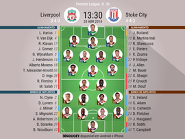 Onzes oficiais do Liverpool - Stoke City - Premier League, j36 - 28/05/18.BeSoccer
