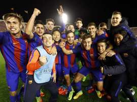 Oriol Busquets, parmi d'autres joueurs de l'équipe de Barcelone. OriolBusquets
