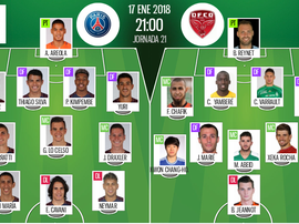 As escalações do PSG- Dijon para este jogo. Bescoccer