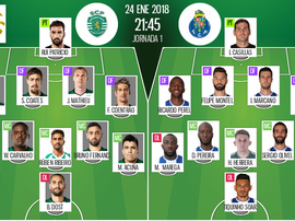Les compos officielles du match de Coupe de la ligue entre le Sporting CP et Porto. BeSoccer