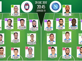 Les compos officielles du match de Serie A entre Crotone et Naples. BeSoccer