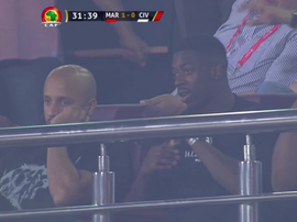 Dembélé no quiso perderse el partido. Captura/Eurosport