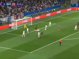 Ouverture du score. Gauvin. France-Norvège. Mondial 2019. Capture/TF1