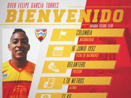 Over García se viste de aurirrojo. AraguaFC