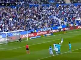Real Sociedad went up 1-0. Screenshot/Movistar