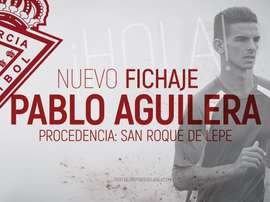 Pablo Aguilera refuerza el ataque del Real Murcia. RealMurciaCFSAD