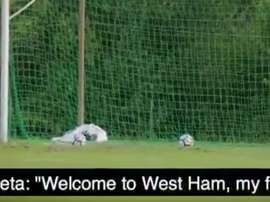 Pablo Zabaleta welcomes Joe Hart to West Ham. Twitter