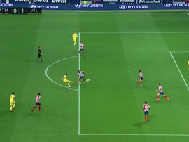 Alcácer hizo su segundo gol con el Villarreal. Captura/Movistar