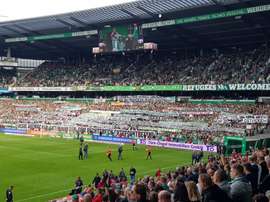 A sea of banners filled the stand. Twitter/ChristophBaehr