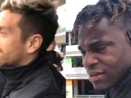 L'agacement de Gomez et Zapata, interrogés sur le coronavirus. Twitter/DepCOPEValencia