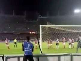 Paradón de César en el Junior-Flamengo. Captura